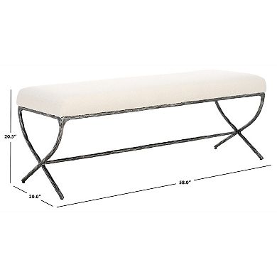 Safavieh Janeen Upholstered Metal Frame Bench