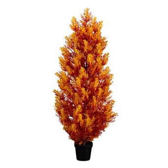 Nearly Natural 4-ft. UV Resistant Artificial Fall Cedar Tree