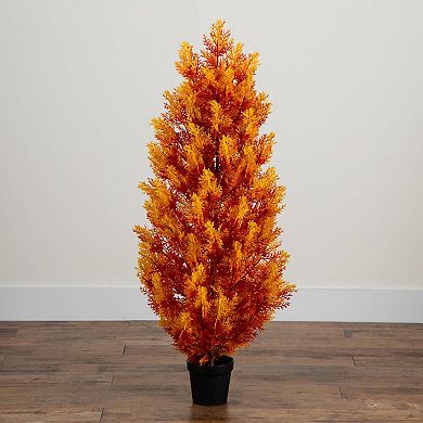 Nearly Natural 4-ft. UV Resistant Artificial Fall Cedar Tree