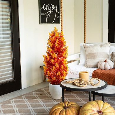 Nearly Natural 4-ft. UV Resistant Artificial Fall Cedar Tree