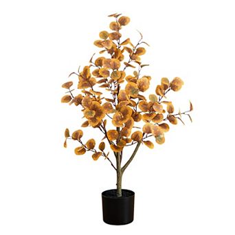 nearly natural 3-ft. Artificial Eucalyptus Tree Floor Decor in Pot