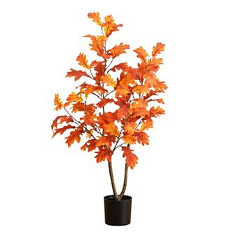 Nearly Natural 3-ft. Artificial Autumn Oak Tree