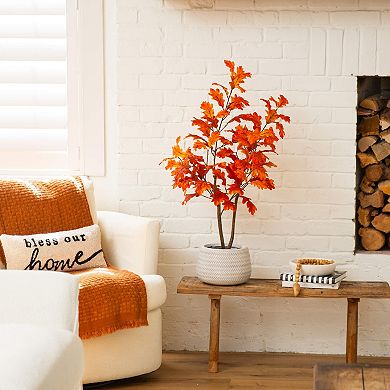 Nearly Natural 3-ft. Artificial Autumn Oak Tree