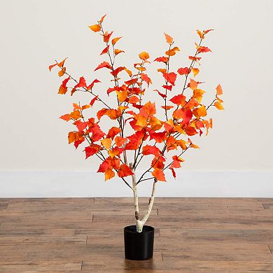 Nearly Natural 3-ft. Artificial Autumn Birch Tree