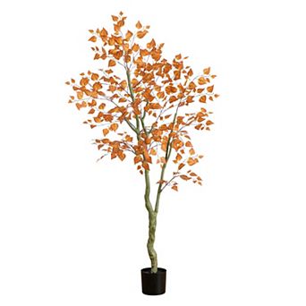 Nearly Natural 6-ft. Artificial Autumn Birch Leaf Tree