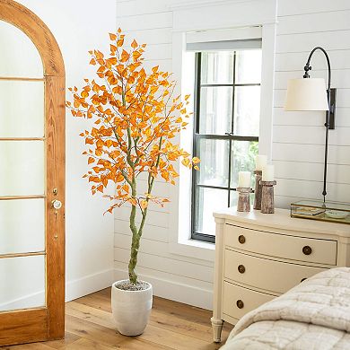 Nearly Natural 6-ft. Artificial Autumn Birch Leaf Tree