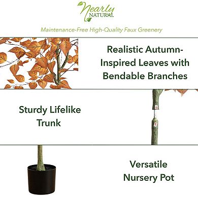 Nearly Natural 5-ft. Artificial Autumn Birch Leaf Tree