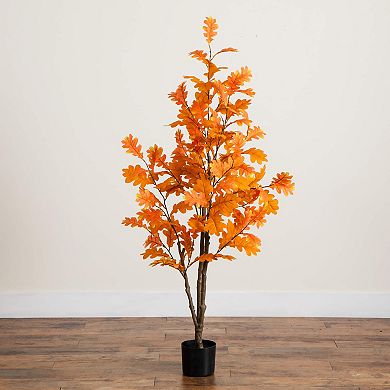 Nearly Natural 5-ft. Artificial Autumn Oak Tree