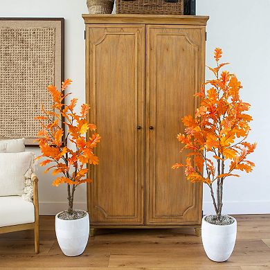 Nearly Natural 5-ft. Artificial Autumn Oak Tree