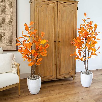 Nearly Natural 5-ft. Artificial Autumn Oak Tree