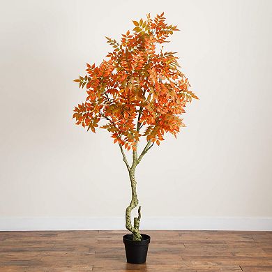 nearly natural 7-ft. Artificial Autumn Sumac Tree