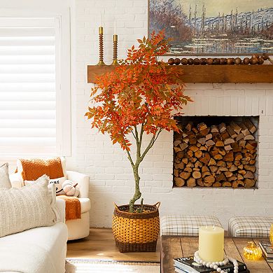 nearly natural 7-ft. Artificial Autumn Sumac Tree