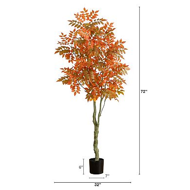 Nearly Natural 6-ft. Artificial Autumn Sumac Tree