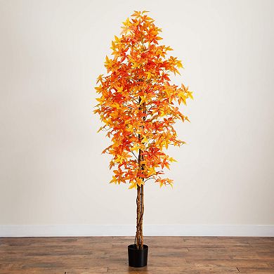 Nearly Natural 8-ft. Artificial Autumn Deluxe Maple Tree