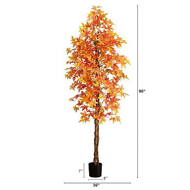 Nearly Natural 8-ft. Artificial Autumn Deluxe Maple Tree