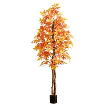 nearly natural 7-ft. Artificial Autumn Deluxe Maple Tree
