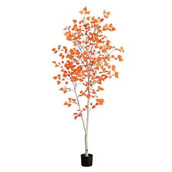 nearly natural 7-ft. Artificial Autumn Paper Birch Tree