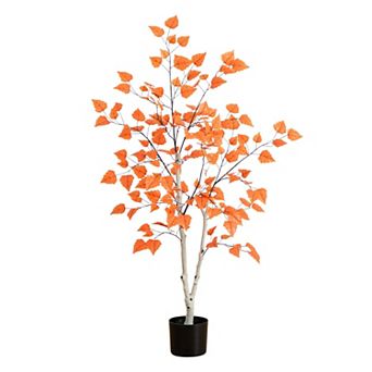 nearly natural 4-ft. Artificial Autumn Paper Birch Tree