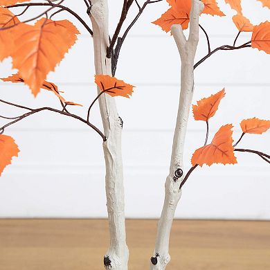 nearly natural 4-ft. Artificial Autumn Paper Birch Tree
