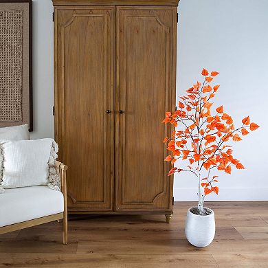 nearly natural 4-ft. Artificial Autumn Paper Birch Tree