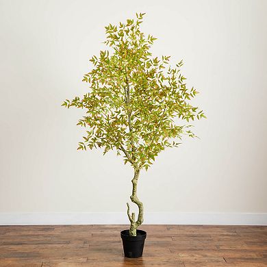nearly natural 7-ft. Artificial Autumn Nandina Tree