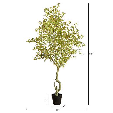 nearly natural 7-ft. Artificial Autumn Nandina Tree