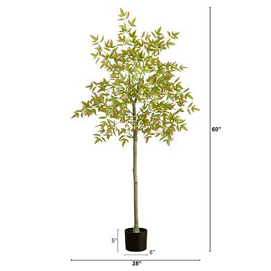 nearly natural 5-ft. Artificial Autumn Nandina Tree