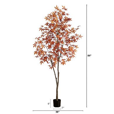 nearly natural 7-ft. Artificial Japanese Maple Fall Tree