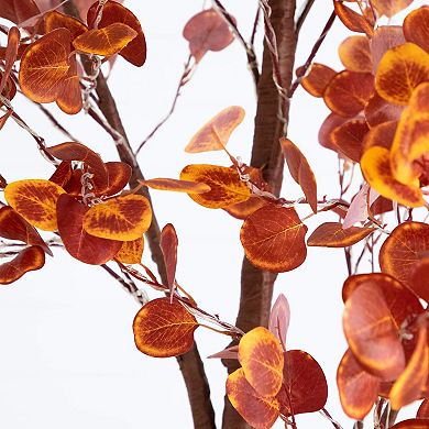 nearly natural 9-ft. Pre-Lit Artificial Eucalyptus Fall Tree Floor Decor with 700 LED Lights