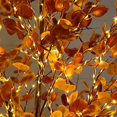 nearly natural 8-ft. Pre-Lit Artificial Grand Autumn Eucalyptus Tree Floor Decor with 540 LED Lights