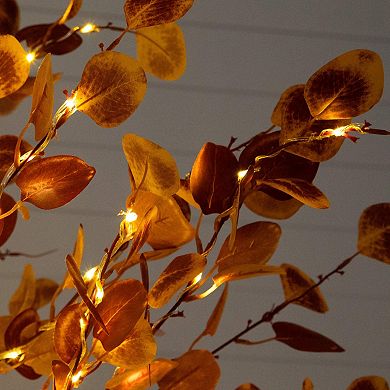 nearly natural 8-ft. Pre-Lit Artificial Grand Autumn Eucalyptus Tree Floor Decor with 540 LED Lights
