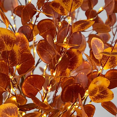 nearly natural 7-ft. Pre-Lit Artificial Eucalyptus Fall Tree Floor Decor with 420 LED Lights