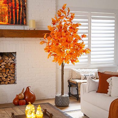 nearly natural 8-ft. Pre-Lit Artificial Autumn Maple Tree with 660 LED Lights