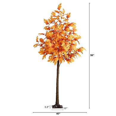 nearly natural 8-ft. Pre-Lit Artificial Autumn Maple Tree with 660 LED Lights