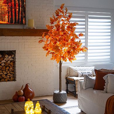 nearly natural 8-ft. Pre-Lit Artificial Autumn Maple Tree with 660 LED Lights