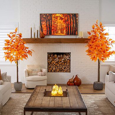 nearly natural 7-ft. LED Artificial Autumn Maple Tree