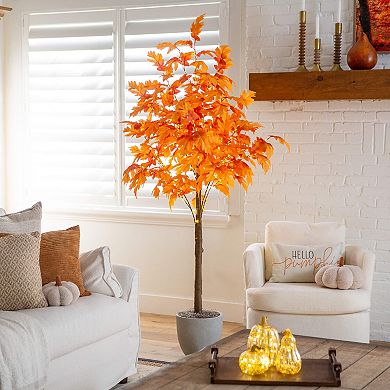 nearly natural 7-ft. LED Artificial Autumn Maple Tree