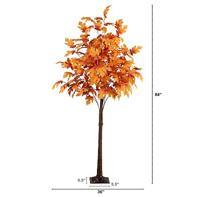 nearly natural 7-ft. LED Artificial Autumn Maple Tree