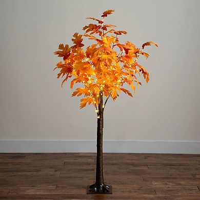 nearly natural 5-ft. Pre-Lit Artificial Autumn Maple Tree with 240 LED Lights