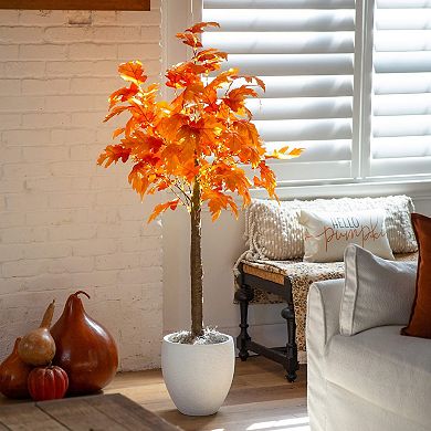 nearly natural 5-ft. Pre-Lit Artificial Autumn Maple Tree with 240 LED Lights
