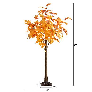 nearly natural 5-ft. Pre-Lit Artificial Autumn Maple Tree with 240 LED Lights