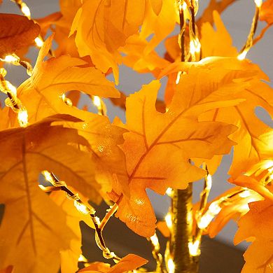 nearly natural 4-ft. Pre-Lit Artificial Autumn Maple Tree Floor Decor with 180 LED Lights