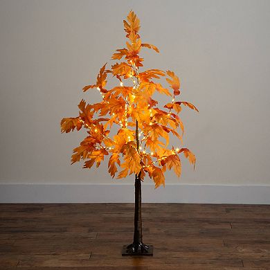 nearly natural 4-ft. Pre-Lit Artificial Autumn Maple Tree Floor Decor with 180 LED Lights