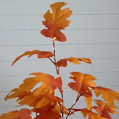 nearly natural 3-ft. Pre-Lit Artificial Autumn Maple Tree Floor Decor with 80 LED Lights