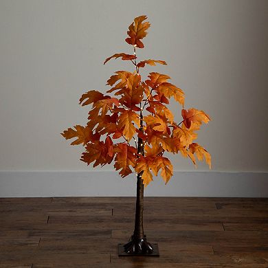 nearly natural 3-ft. Pre-Lit Artificial Autumn Maple Tree Floor Decor with 80 LED Lights