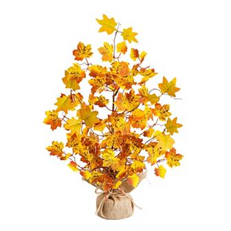 nearly natural 18-Inch Pre-Lit Artificial Autumn Maple Tree Table Decor with LED String Lights