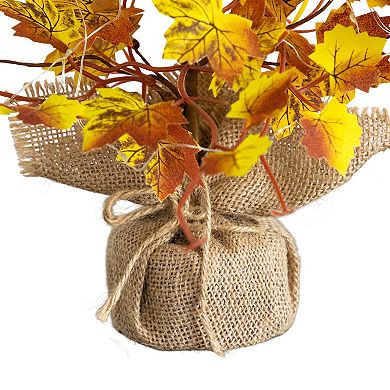 nearly natural 18-Inch Pre-Lit Artificial Autumn Maple Tree Table Decor with LED String Lights