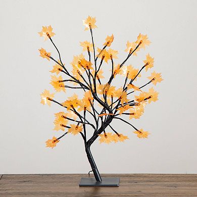 nearly natural 18-Inch Pre-Lit Artificial Maple Fall Tree Table Decor with 48 LED Lights