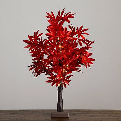 nearly natural 2-ft. Pre-Lit Artificial Autumn Maple Tree with 50 LED Lights