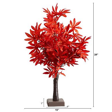 nearly natural 2-ft. Pre-Lit Artificial Autumn Maple Tree with 50 LED Lights